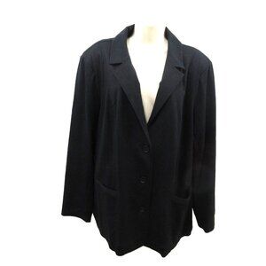 Ellos Womens Black Blazer Size 26 Pockets 3 Button Front Business Workwear NWOT